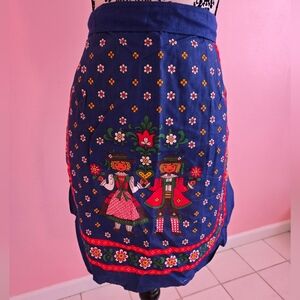 Vintage German Apron- Blue